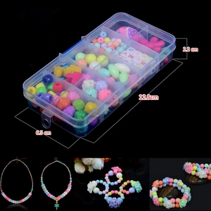 DIY colorful bead set with 10-grid storage box and samples for making jewelry kits