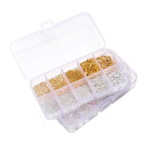 Set de 10 rejillas para bisutería DIY con anillas y cierres de mosquetón en caja