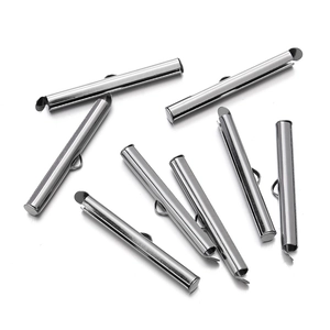Terminali a scorrimento in acciaio inossidabile argento lucido per creazione gioielli DIY