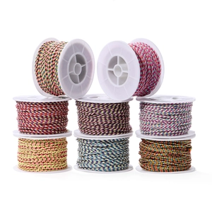 Set of 8 multicolor Tibetan braided cotton cords for DIY handmade jewelry bracelets