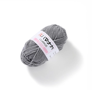 Macro shot of medium grey 4-ply cotton yarn with clear texture for DIY knitting
