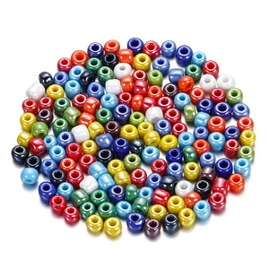 Macro shot of 6mm mixed colorful acrylic round spacer beads for DIY jewelry making