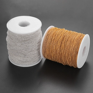 DIY metal bead chain on spools in gold and silver finish for jewelry making