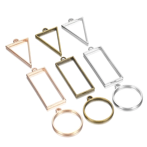 Cornici metalliche geometriche per gioielli fai da te in resina UV in tre colori assortiti