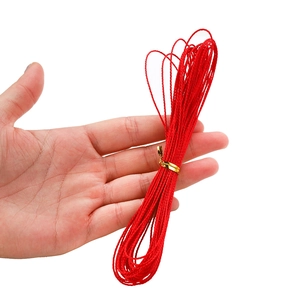 Cordino cerato intrecciato rosso da 1mm a 3 capi con chiusura dorata per gioielli fai da te