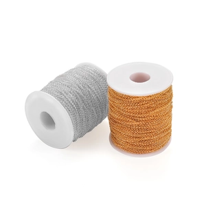 DIY gold and silver thin O-chain link rolls for necklace and jewelry making