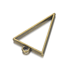 Ciondolo triangolare in lega di bronzo con anello di sospensione per gioielli fai da te