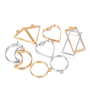 Montature metalliche geometriche in oro e argento per ciondoli in resina fai-da-te