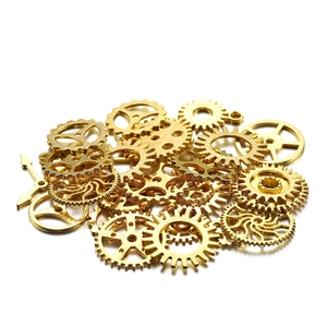 Steampunk gold gears and watch pointers for DIY resin art jewelry making