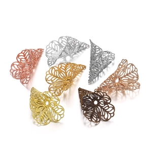 Vintage Kupfer Trompetenblumen Perlenkappen Filigran Ausgehöhlte Blumenstücke Für DIY Schmuckherstellung Haarnadel Ohrringe Halskette