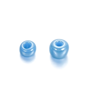 Perlmutt-hellblaue Glasperlen 3-4 mm für DIY-Schmuckherstellung und Armbänder