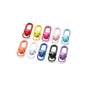 Lot de 10 mousquetons rotatifs colorés en métal pour porte-clés et sacs accessoires