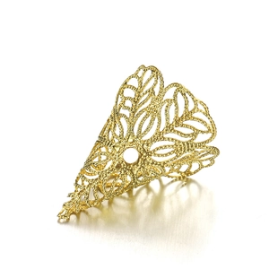 Goldene 28mm hohle Filigran-Blumenkappe für DIY-Schmuckherstellung und Vintage-Haarschmuck
