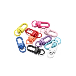 Fermoirs mousquetons colorés en alliage avec anneaux pivotants pour porte-clés DIY