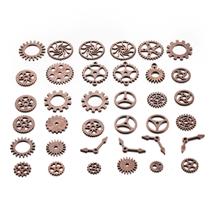 Vintage bronze alloy steampunk gears and clock hands for DIY jewelry and resin crafts