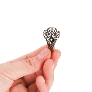 Bronze Hohlblume Perlenkappen für DIY traditionelle chinesische Haarnadeln