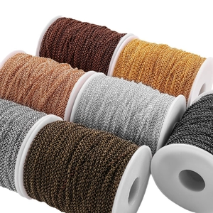 DIY metal O-shaped link chains in seven metallic finishes on rolls for jewelry making