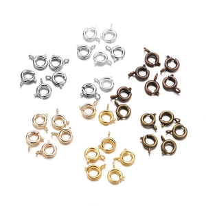 Copper Spring Ring Clasps Round Jewelry Connectors For DIY Necklace Bracelet Making Findings Gold Silver Antique Bronze KC Gold
