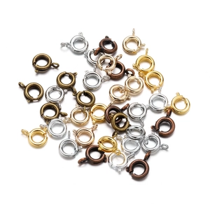 Variety of metallic DIY spring ring clasps for jewelry making in multiple finishes