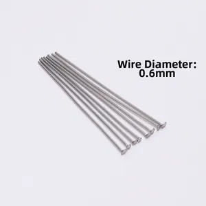 Dettaglio dei perni a testa piatta in acciaio inox da 0,6mm per gioielli DIY