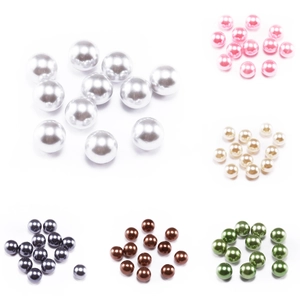 Smooth Round ABS Imitation Artificial Pearl Beads No Hole Candy Colors For DIY Jewelry Making Crafts Decoration Loose Accessories