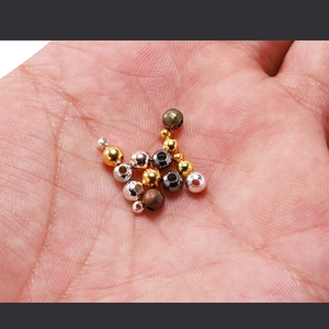 Perline distanziatrici rotonde in metallo oro, argento e bronzo per creazione gioielli DIY
