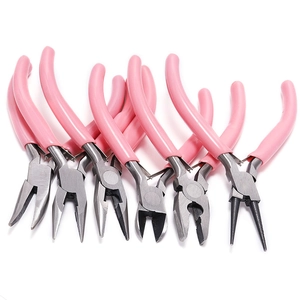 Jewelry DIY Tool Pliers Pink Handle Manual Precision Pliers For Handmade Jewelry Making Carbon Steel Mini Pliers Tool