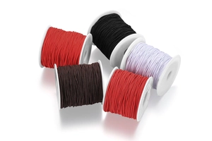 Elastic cord set for jewelry making with multi-color spools on a clean white background