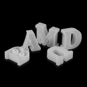 Macro detail of translucent silicone letter molds for resin crafting and soap making