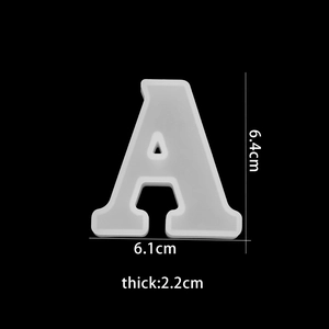 Detail showing the exact dimensions and depth of the letter A silicone resin alphabet mold