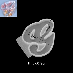 Detailed view of lowercase alphabet silicone mold with dimensions 4.8cm by 4.1cm