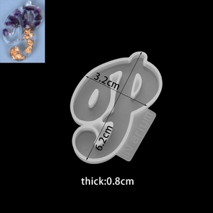 Silicone lowercase letter mold for resin crafts with dimensions 6.2cm by 3.2cm