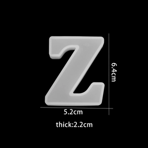Translucent silicone Z-letter mold for resin crafts with 6.4cm height dimensions
