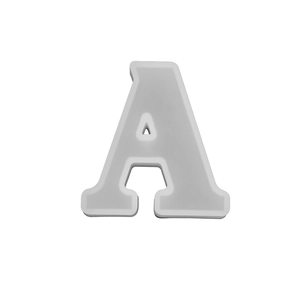 Macro view of capital letter A silicone mold for DIY resin crafts and epoxy art projects