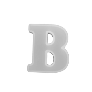 Detailed view of capital letter B shaped silicone mold for DIY resin crafts and LED lights