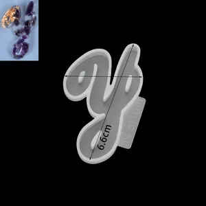 Silicone lowercase letter y mold with detailed dimensions 3.8x6.6x0.8cm for DIY resin craft
