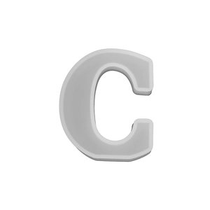 Detailed view of capital letter C silicone mold for resin casting and DIY craft projects