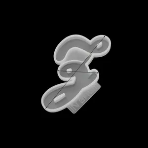Detailed view of lowercase alphabet silicone mold for DIY resin pendants with dimensions