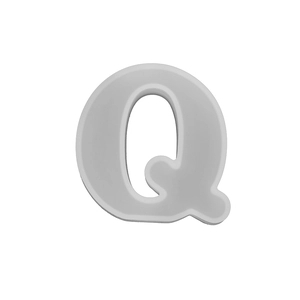 Detail view of the letter Q silicone mold for DIY resin jewelry making and casting