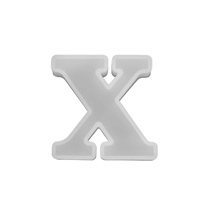 Macro shot of transparent silicone mold for DIY resin crafts in uppercase letter X shape