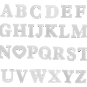 DIY silicone 26 uppercase letters and heart mold for resin crystal crafts and jewelry