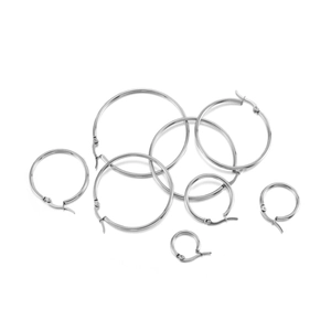 Stainless Steel Round Hoop Earrings DIY Jewelry Findings Gold Steel Color Minimalist Geometric Circle Earrings For Women