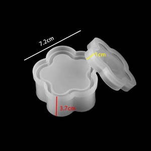 Moule en silicone en forme de fleur avec couvercle pour boîte de rangement en résine
