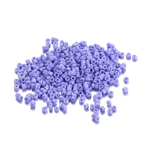 Top view of 2mm matte purple plastic seed beads for DIY jewelry and bracelet making
