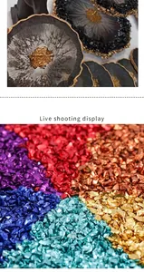 Close-up of vibrant crushed glass sand for DIY resin coasters and micro landscaping