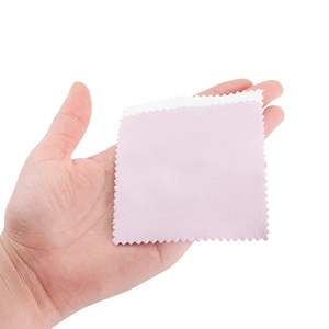 Polishing cloths for silver jewelry and glasses with pink and white microfiber fabric