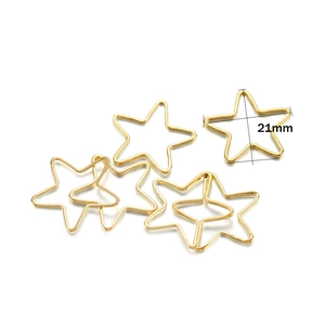 Detailed view of a 21mm star-shaped gold plated copper frame for DIY UV resin jewelry