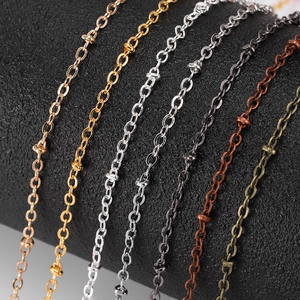 Polished metal curb chains with unique knots for DIY body and waist jewelry making