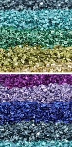 Macro di pietre di vetro colorate con lucentezza metallica per artigianato in resina