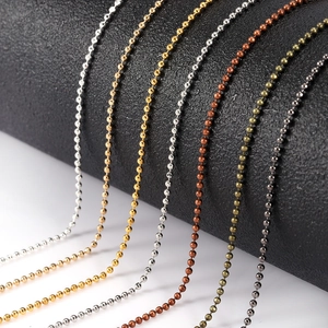Macro shot of assorted multi-color metal ball chains for DIY jewelry making and tags